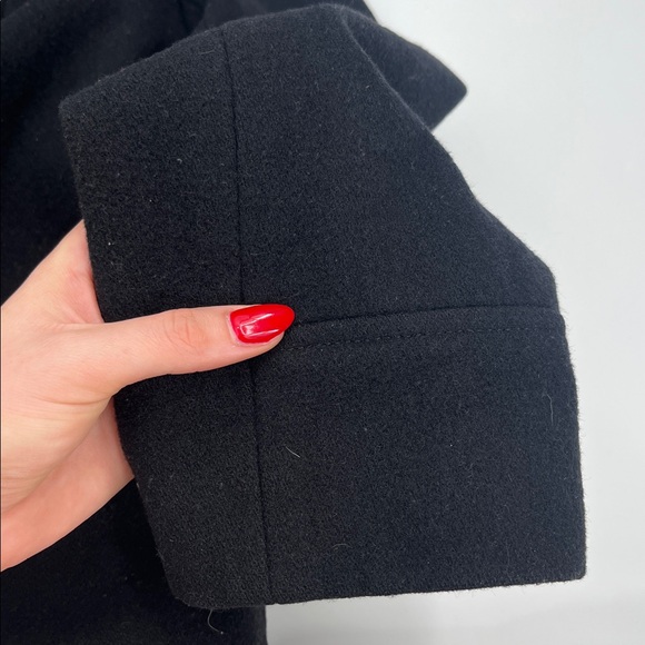 Black Wool Blend Short Coat M Timeless Tailored Winter capsule quiet luxury - Picture 14 of 15